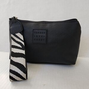 Tender Love Carry Black Wristlet Travel Makeup Toiletry Bag